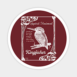 Spirit animal - kingfisher - white Magnet